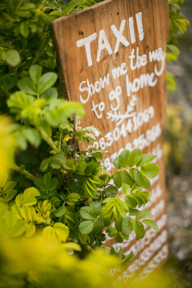 taxi wedding signage