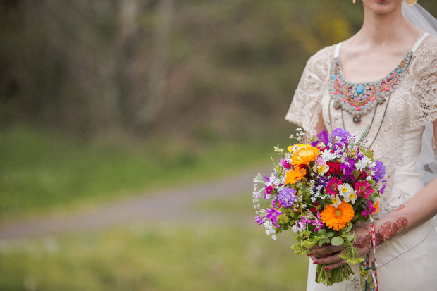 purple, pink, orange and fuchsia bouquet