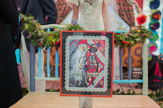 colurful wedding signage