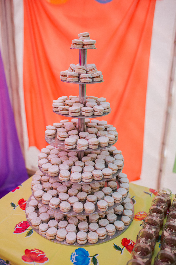 pink macaron wedding favours