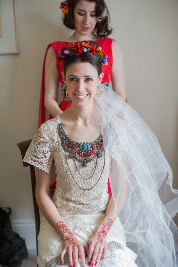 frida kahlo inspired wedding dress