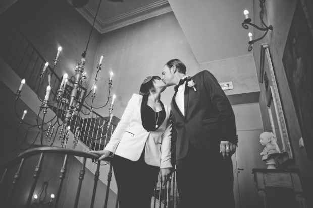 1920s style bride and groom 