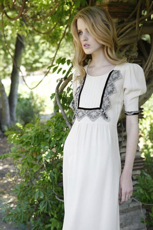 Dress with black lace detailing from Minna