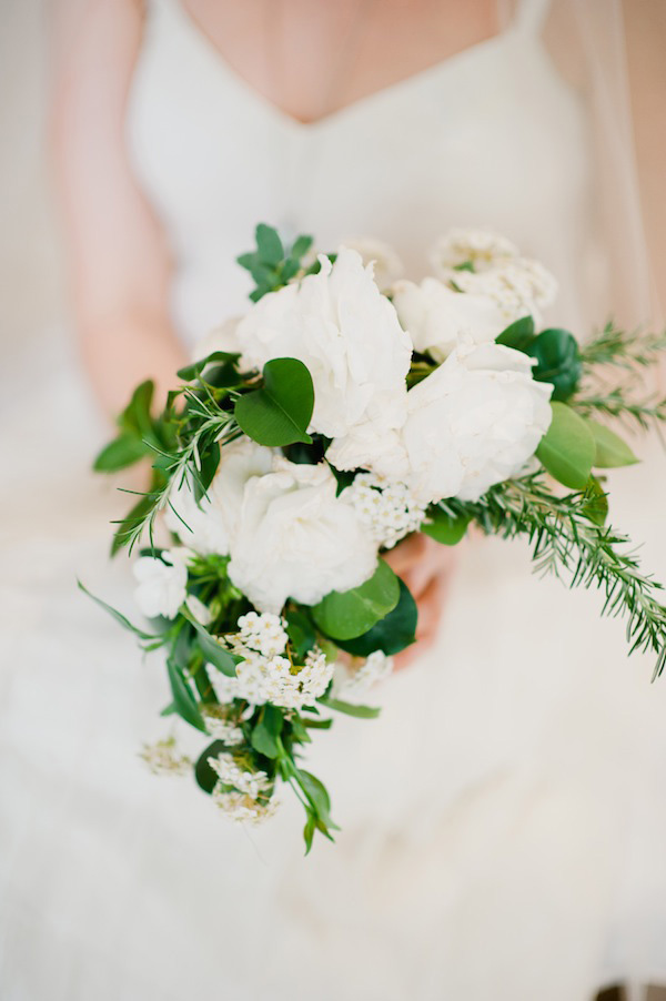 white and green wedding bouquet