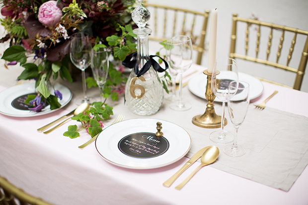 gold table setting