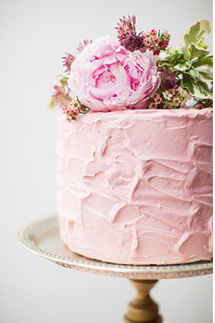 pink soft iced cake