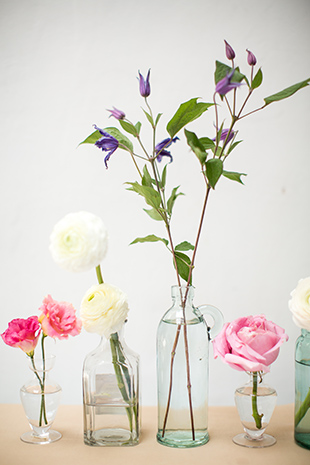 florals in glass