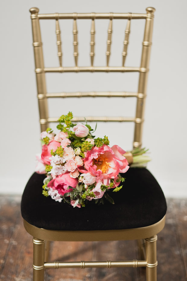 peach and pink peony bouquet