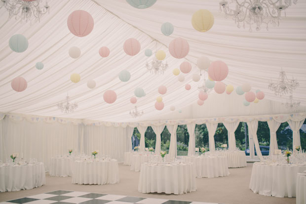 pastel marquee wedding decor