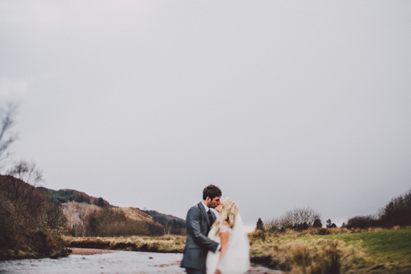 romantic bride and groom portrait