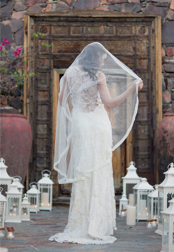 This Modern Love Lace veil back of dress