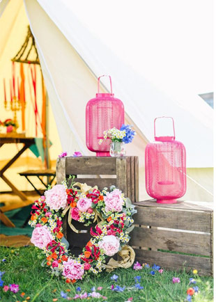 festival wedding decor