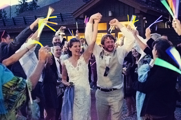 glow stick wedding exit