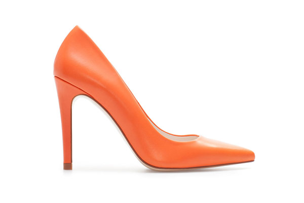 orange Zara court Shoes