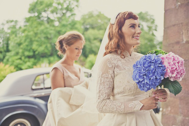 bride with vintage dress