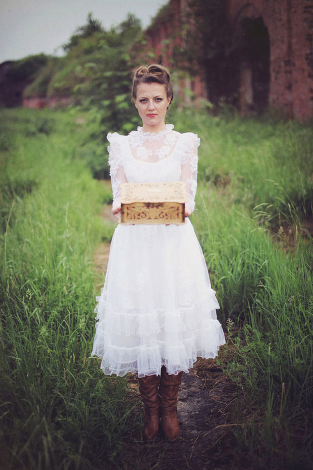 vintage ruffle lace dress