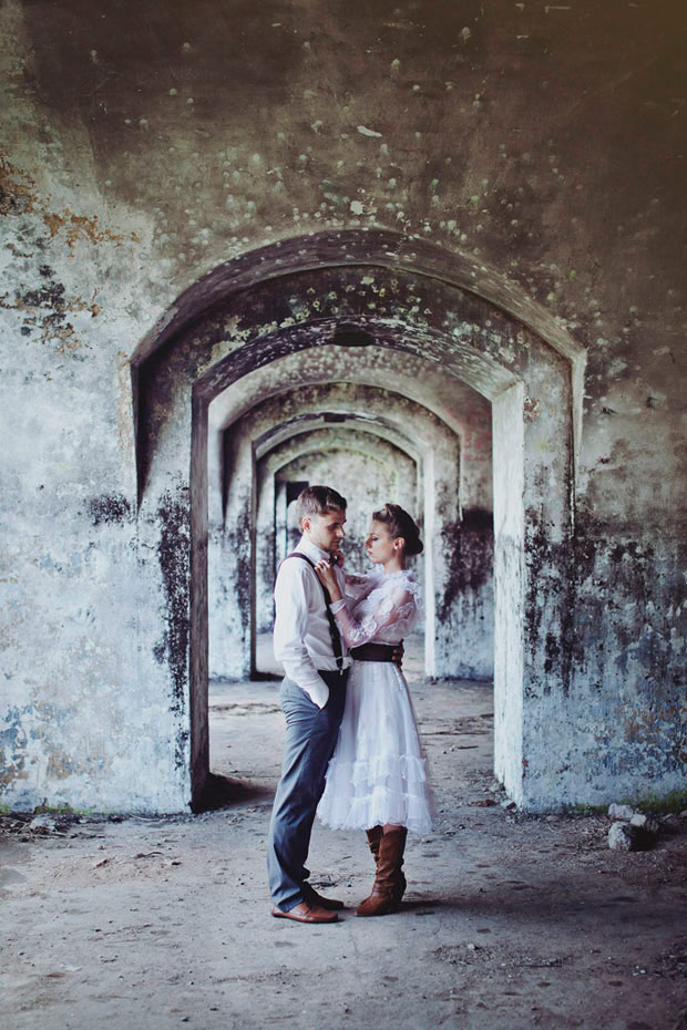 rustic wedding portrait