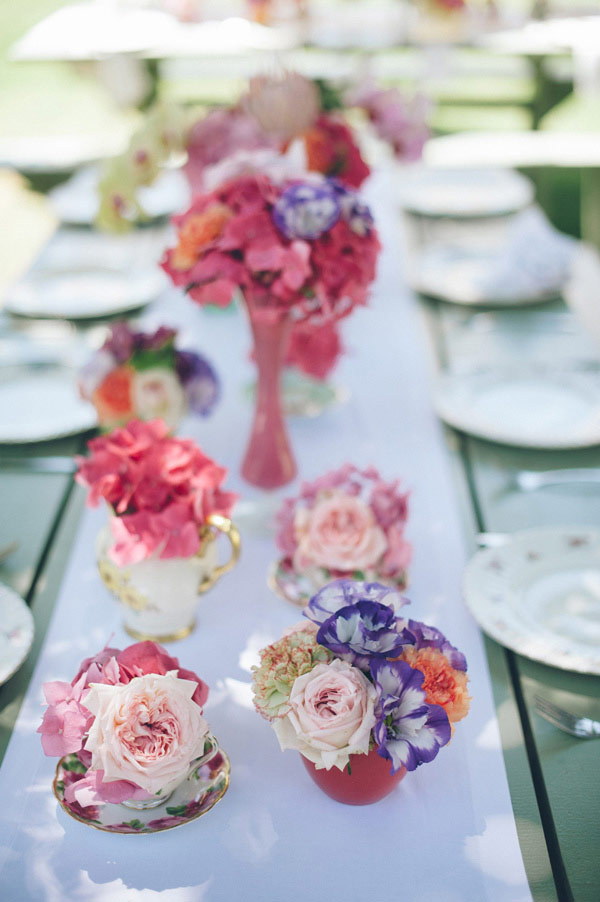 pink flower table decor