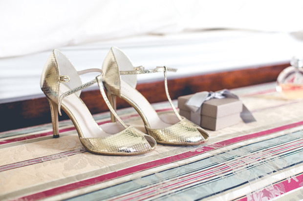 gold bridal shoes