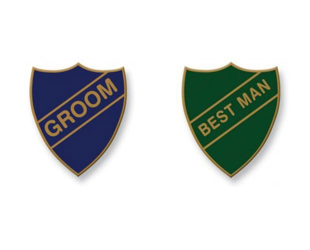 groom and best man vintage school badges