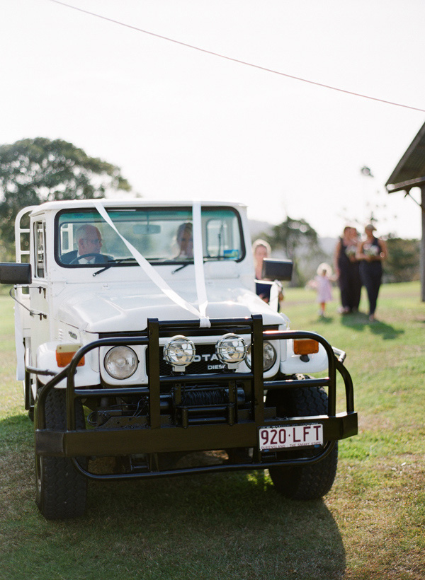 driving to the ceremony