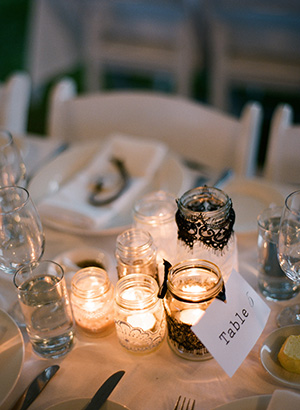 candles in mason jars