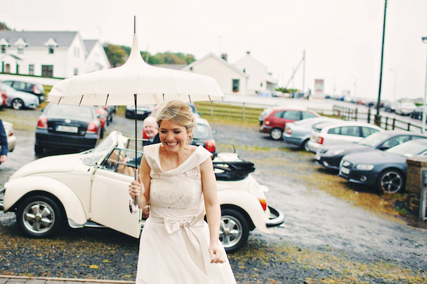 bride arriving at the church