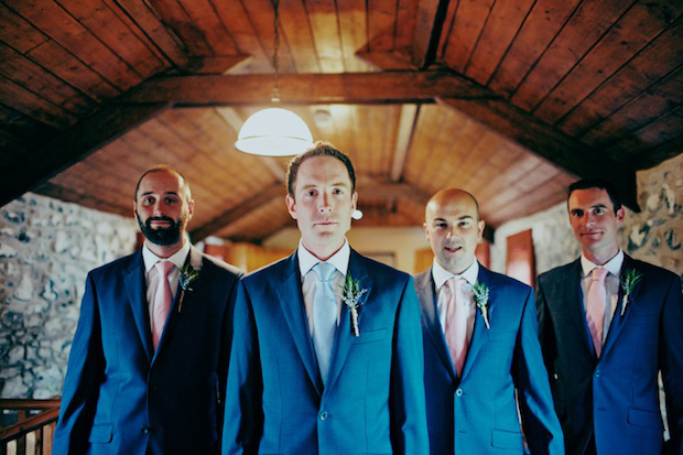 blue groom and groomsmen