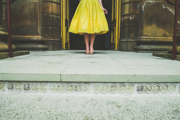 short yellow wedding dress