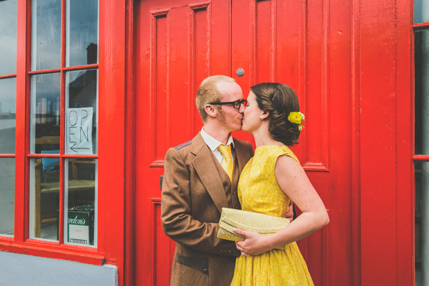 short yellow wedding dress