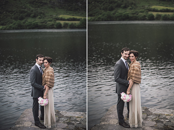 wedding portrait by the lake