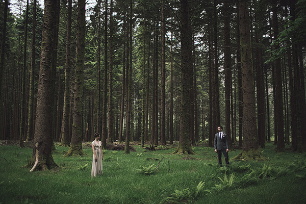 wedding portrait in the forest