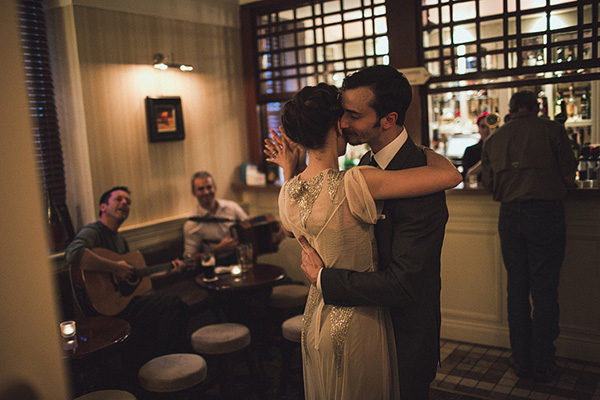 Wedding reception in an Irish pub