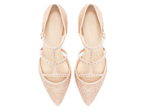 Zara Blush Sparkle Flats