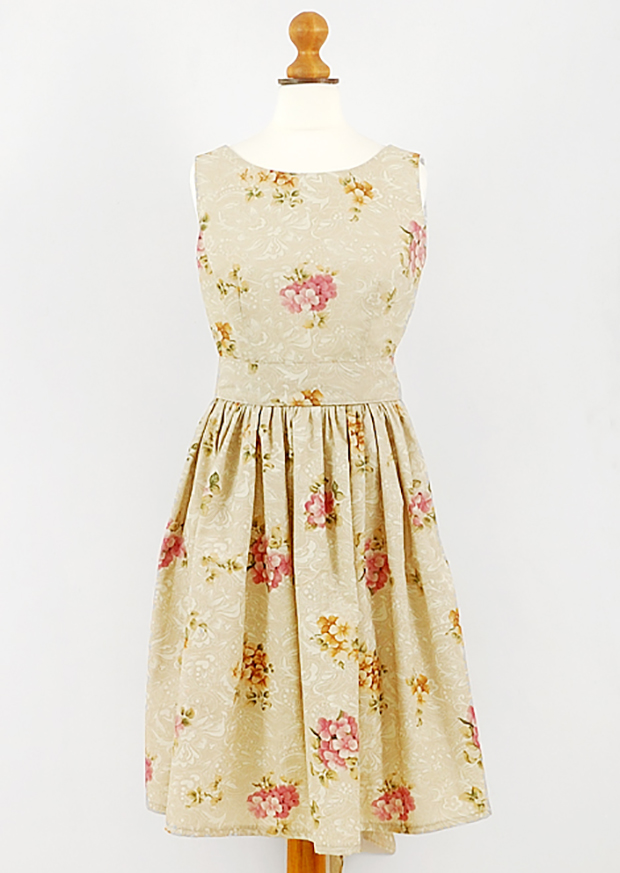 Maggie Molloy vintage beige tea dress