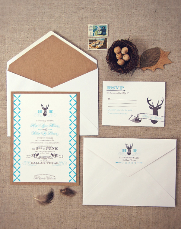 deer wedding stationery