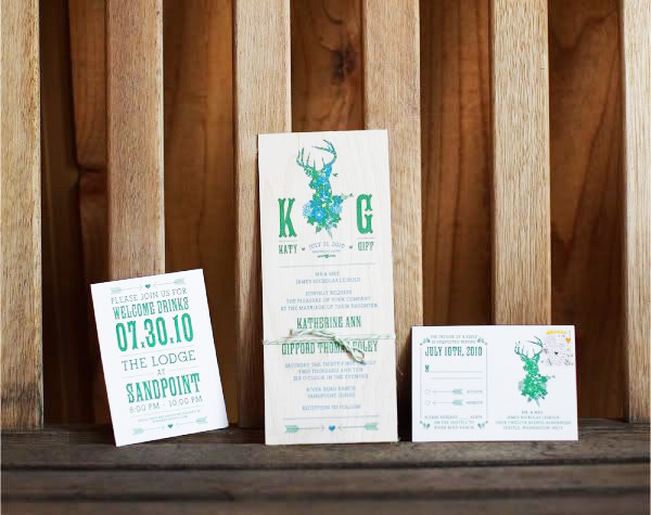 deer wedding stationery