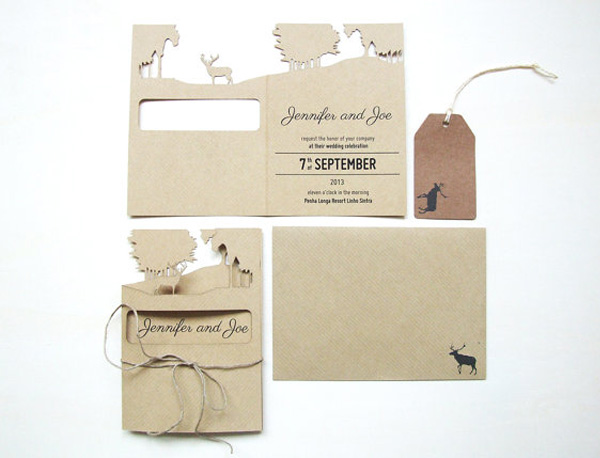 deer wedding stationery