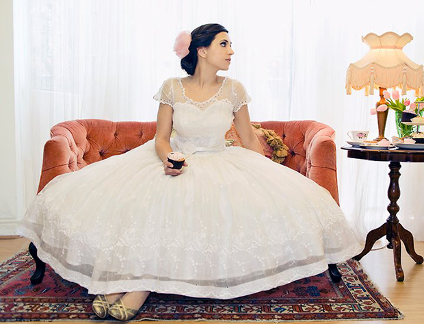 elizabeth avey vintage wedding dress shot by Natalie Sternberg Photography