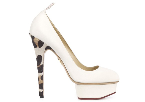 Charlotte Olympia love dolly leopard print heal bridal shoes