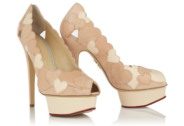 Charlotte Olympia love suede bridal shoe