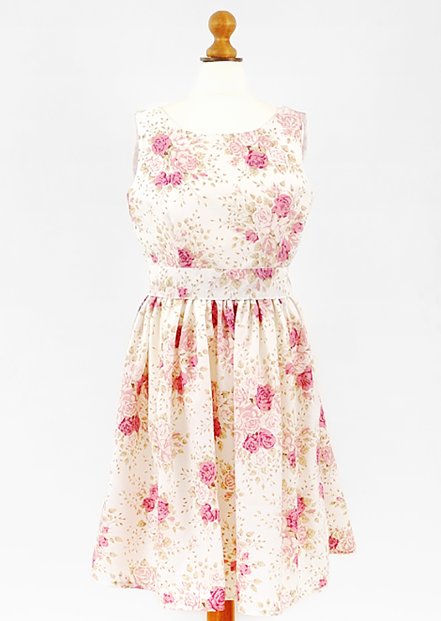 Maggie Molloy pink and white floral tea dress