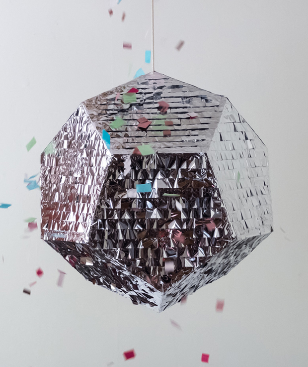 Silver hexagonal pinata from Prospect Goods