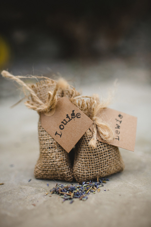 wedding favours in burlap sacks