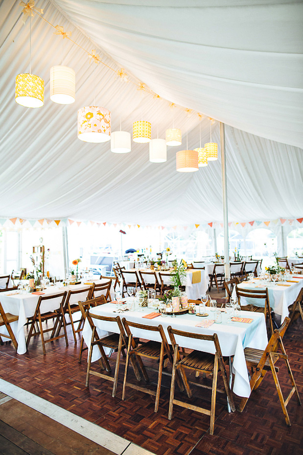 retro style marquee wedding