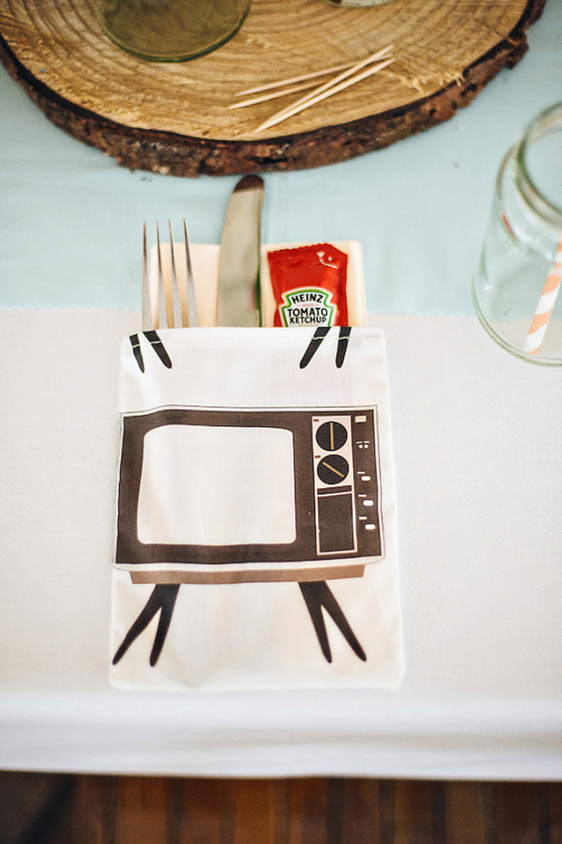 retro style wedding table place setting