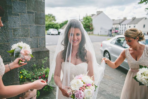 beautiful bride with long veil