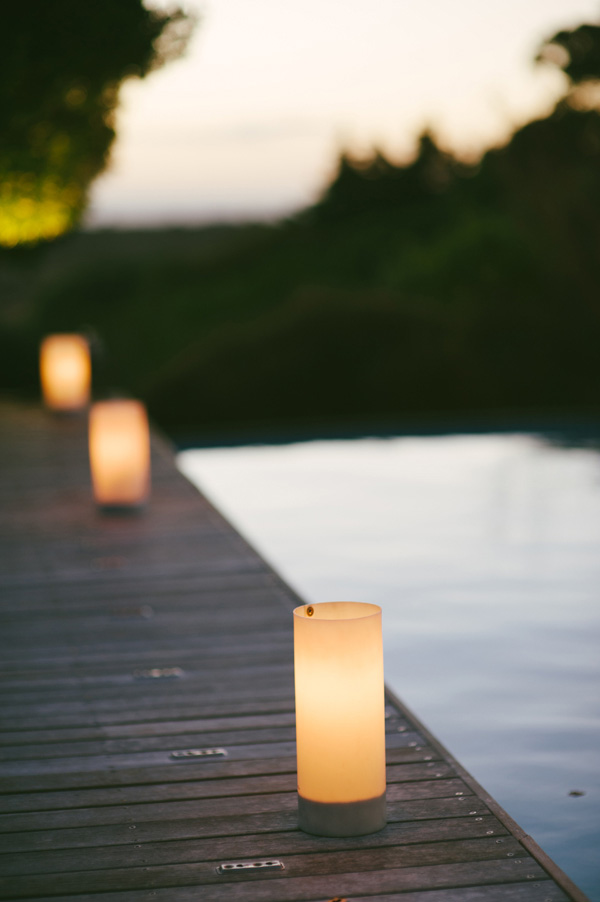 candle lit walkway