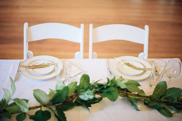 green wedding garland