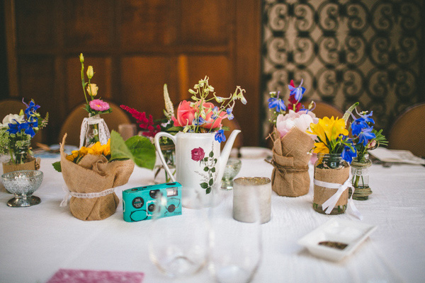 floral teapot center piece